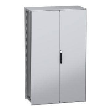 Floor standing modular electrical enclosure, PanelSeT SFN, decarbonized steel, plate, 2000x1200x600mm, 2 doors, IP55