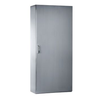 SMX 304L stainless monobloc enclosure, H1800xW1200xD400mm, Scotch Brite® finish.