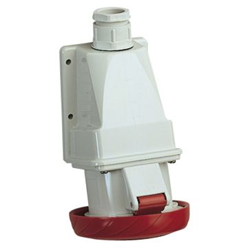 Socket, Mureva PK, wall-mounted, angled, 16A, 3P+E, 400V, IP67