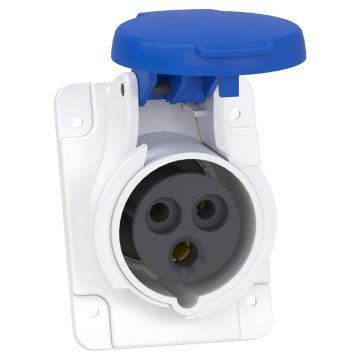 Socket, Mureva PK, panel-mounted, fast connection, 16A, 2P+E, 220V, IP44