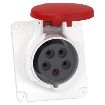 Socket, Mureva PK, panel-mounted, fast connection, 16A, 3P+N+E, 400V, IP44