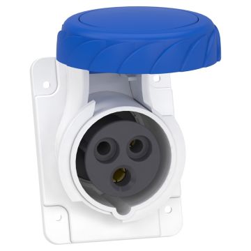 Socket, Mureva PK, panel-mounted, fast connection, 16A, 2P+E, 220V, IP67