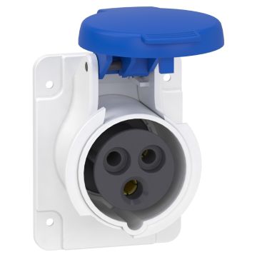 Socket, Mureva PK, panel-mounted, fast connection, 16A, 2P+E, 220V, IP44