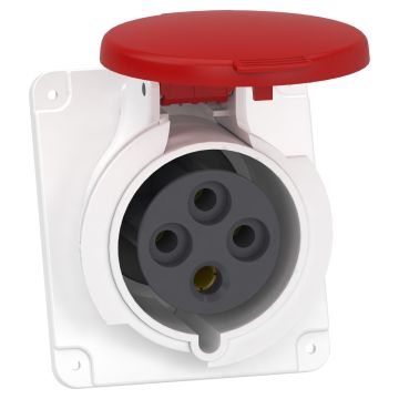 Socket, Mureva PK, panel-mounted, fast connection, 32A, 3P+E, 400V, IP44