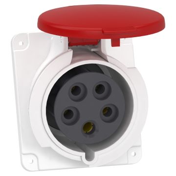 Socket, Mureva PK, panel-mounted, fast connection, 32A, 3P+N+E, 400V, IP44