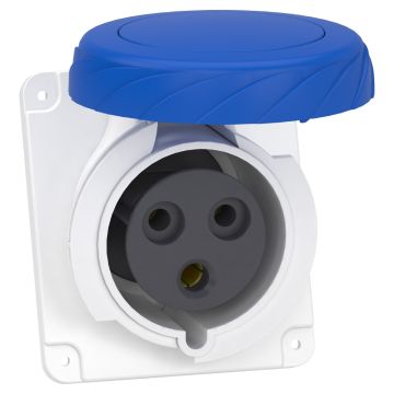 Socket, Mureva PK, panel-mounted, fast connection, 32A, 2P+E, 220V, IP67