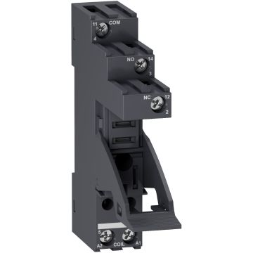 Socket with clamp, Harmony, for RXG1 relays, 10A, screw connectors, separate contact