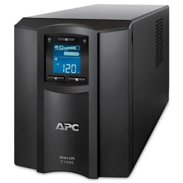 APC Smart-UPS C, Line Interactive, 1000VA, Tower, 230V, 8x IEC C13 outlets, SmartConnect port, USB and Serial communication, AVR, Graphic LCD