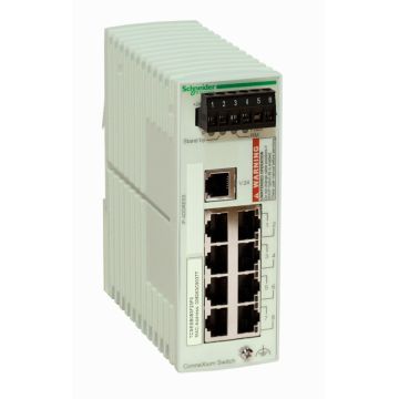 network switch, Modicon Networking, basic managed, 8 ports for copper