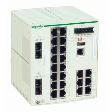 ConneXium Managed Switch - 22 ports for copper + 2 ports for fiber optic multimode