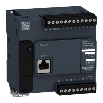 Logic controller, Modicon M221, 16io tr.npn