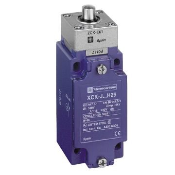 Limit switch, XC Standard, XCKJ, metal end plunger, 1NC+1 NO, snap action, Pg13