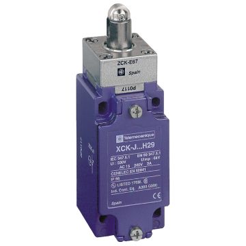 Limit switch, XC Standard, XCKJ, steel roller plunger reinforced, 1NC+1 NO, snap, M20