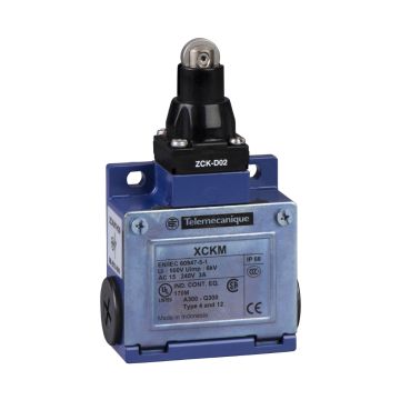 Limit switch, Limit switches XC Standard, XCKM, steel roller plunger, 1NC+1 NO, snap action, M20