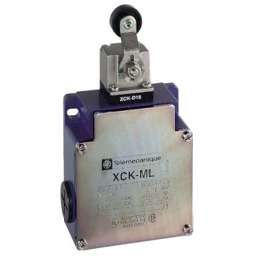 Limit switch, Limit switches XC Standard, XCKML, thermoplastic roller lever, 2x(1NC+1NO), snap, Pg13