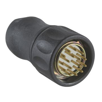 Female, M23, 16 pin, straight connector, for encoder