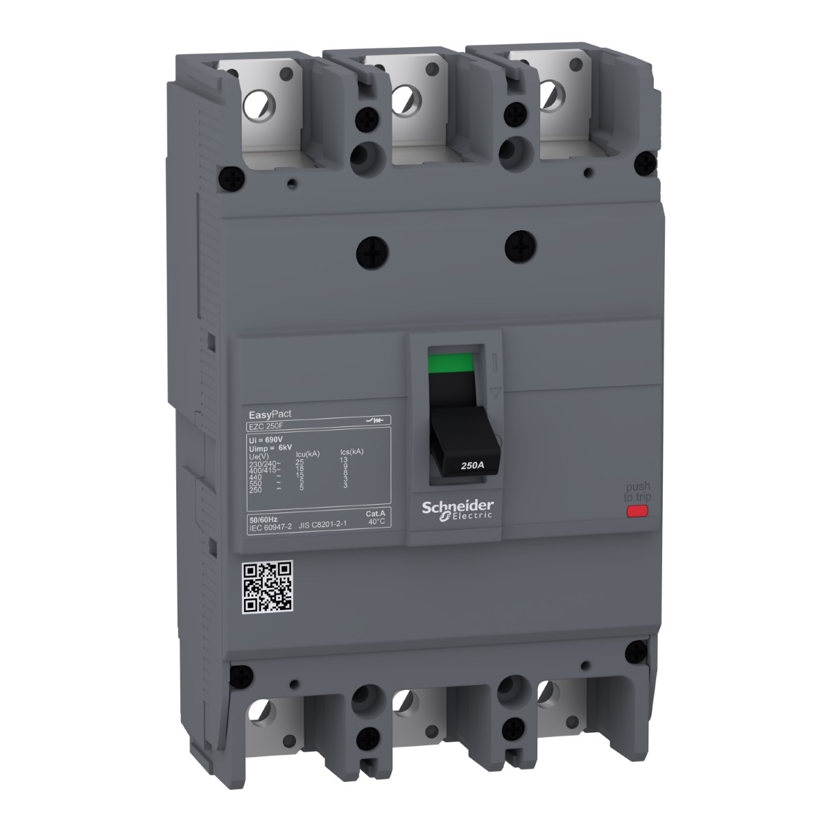 circuit breaker,EasyPact EZC250F ,TMD, 225A ,3 poles 3d