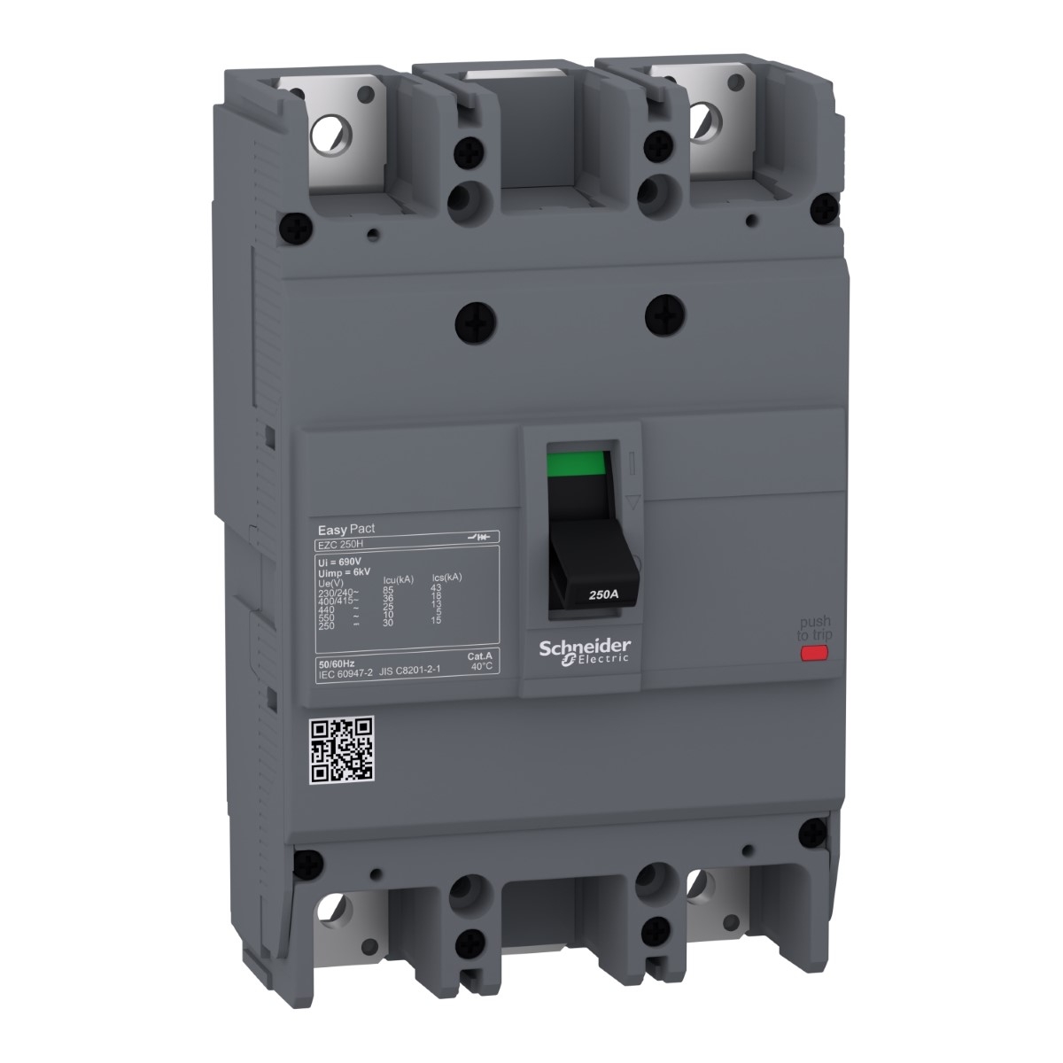 circuit breaker,EasyPact EZC250H ,TMD, 150A ,2 poles 2d