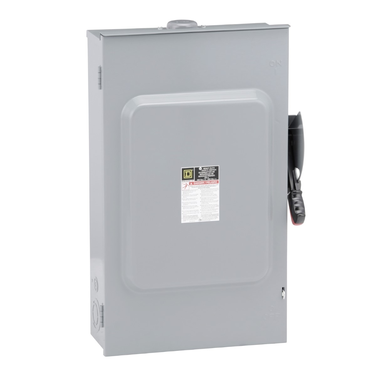 Safety switch, heavy duty, fusible, 200A, 3 wire, 3 pole, 150hp, 600VAC/DC, NEMA 3R, bolt on hub provision