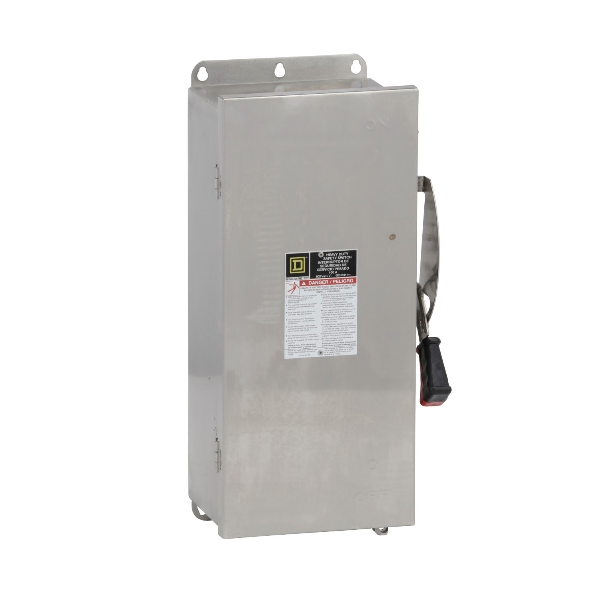 Safety switch, heavy duty, non fusible, 100A, 3 wire, 3 pole, 100hp, 600VAC/DC, NEMA 4, 4X, 5, 304 stainless steel