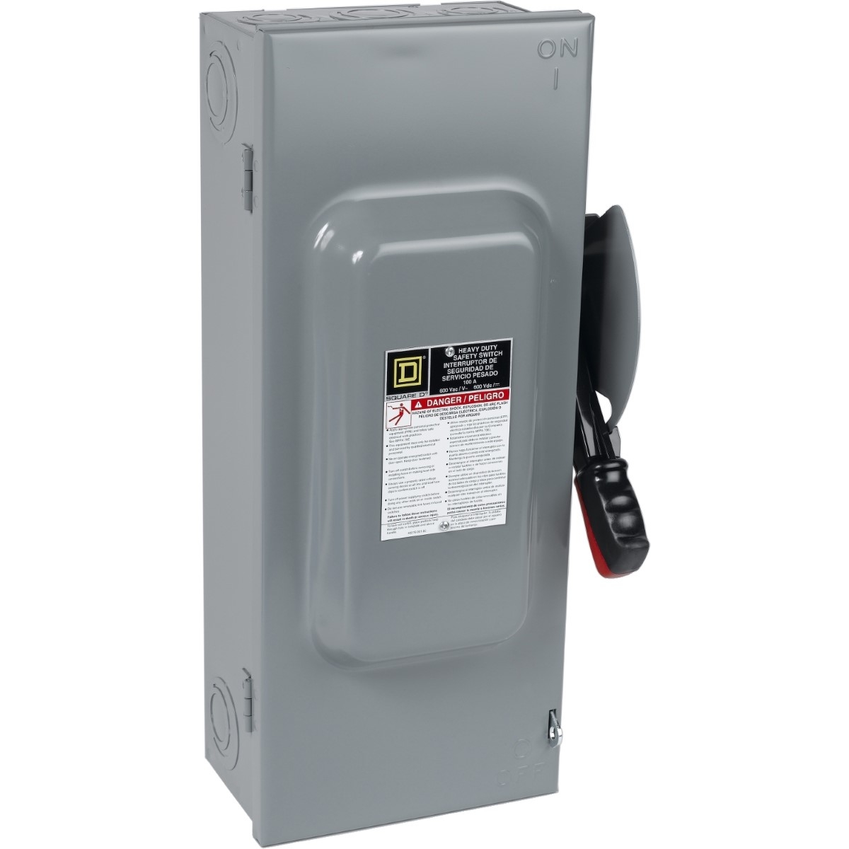 Safety switch, heavy duty, non fusible, 60A, 4 pole, 60hp, 600VAC/DC, NEMA1