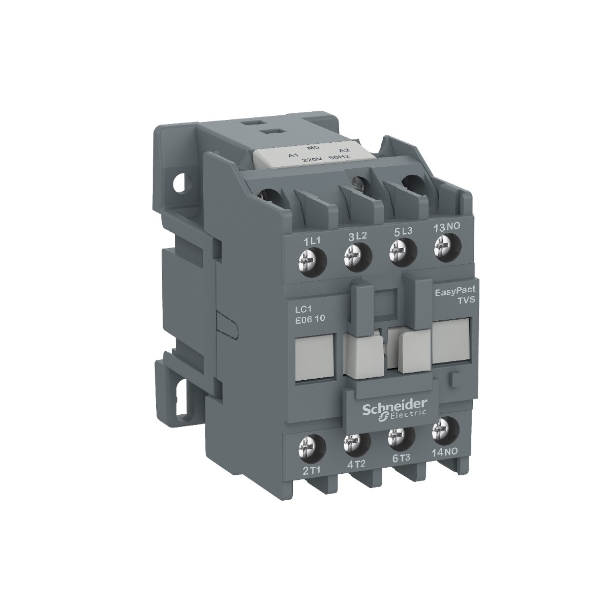 Contactor,EasyPact TVS,3P(3NO),AC-3,<lt/>=440V,12A,230V AC coil,60Hz,1NO auxiliary contact