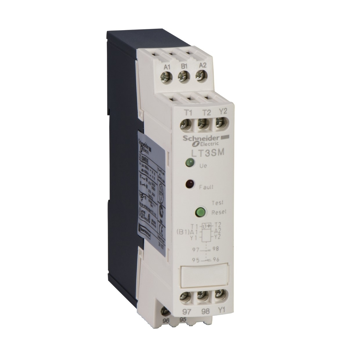 Thermistor protection units, TeSys LT3, 250VAC 50/60Hz, 24 to 48VAC 50/60 Hz, 1NO+1NC, manual reset