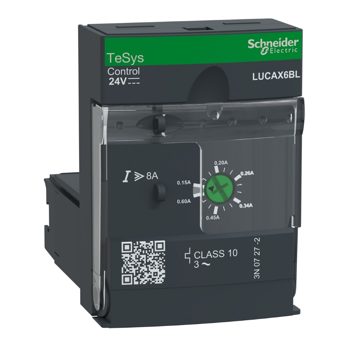 Standard control unit, TeSys Ultra, 3P, 0.15 to 0.6A, 690VAC, thermal magnetic protection, class 10, 24VDC coil