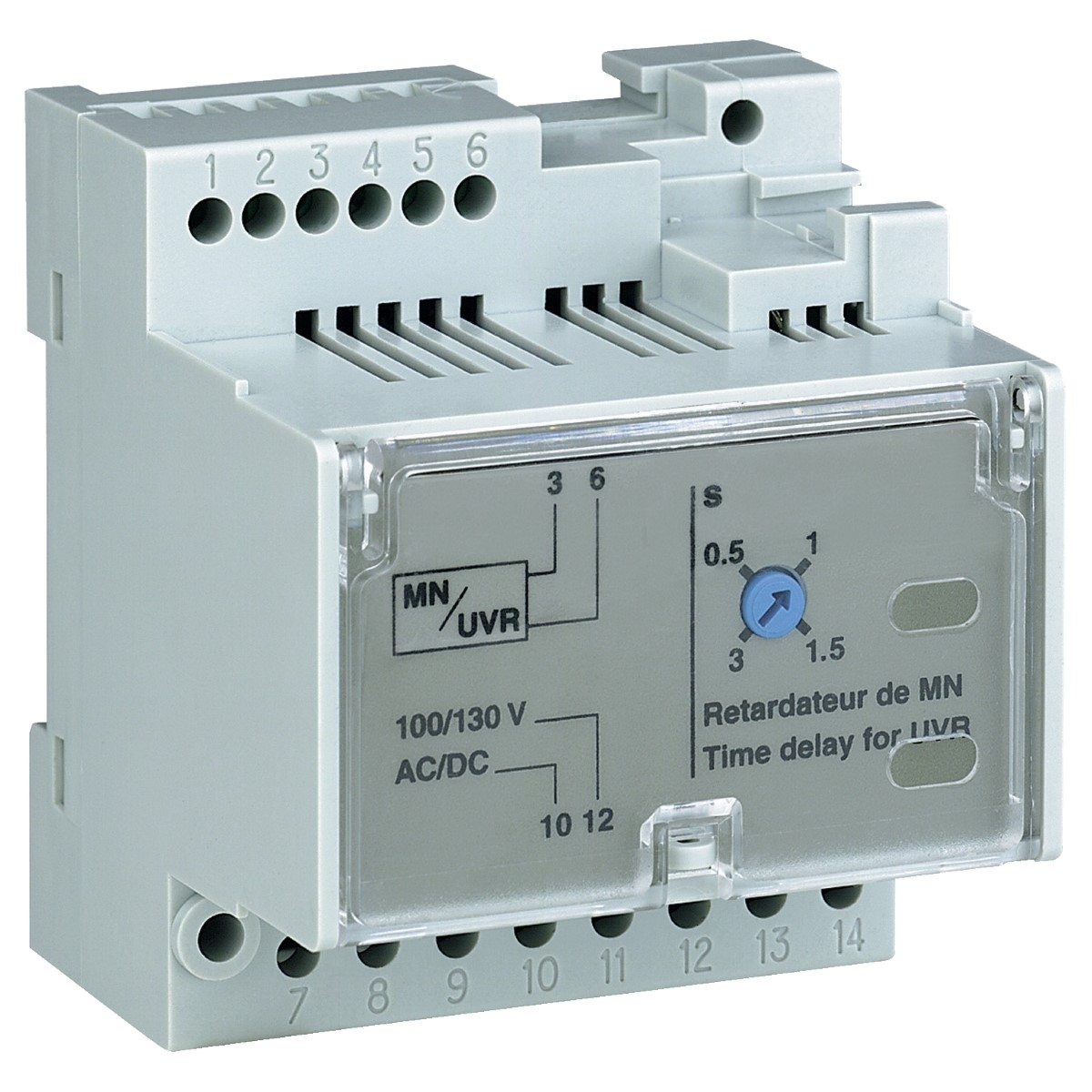 MN delay unit, MasterPact MTZ, adjustable time delay 0.5s to 3s, 380/480VAC 50/60Hz, spare part