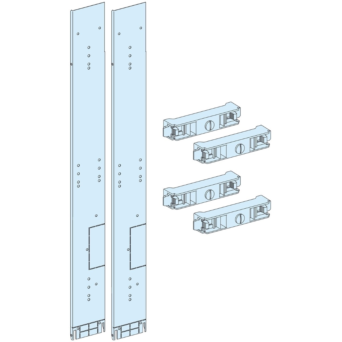 Form 2 front barrier for lateral vertical busbars, L = 150 mm