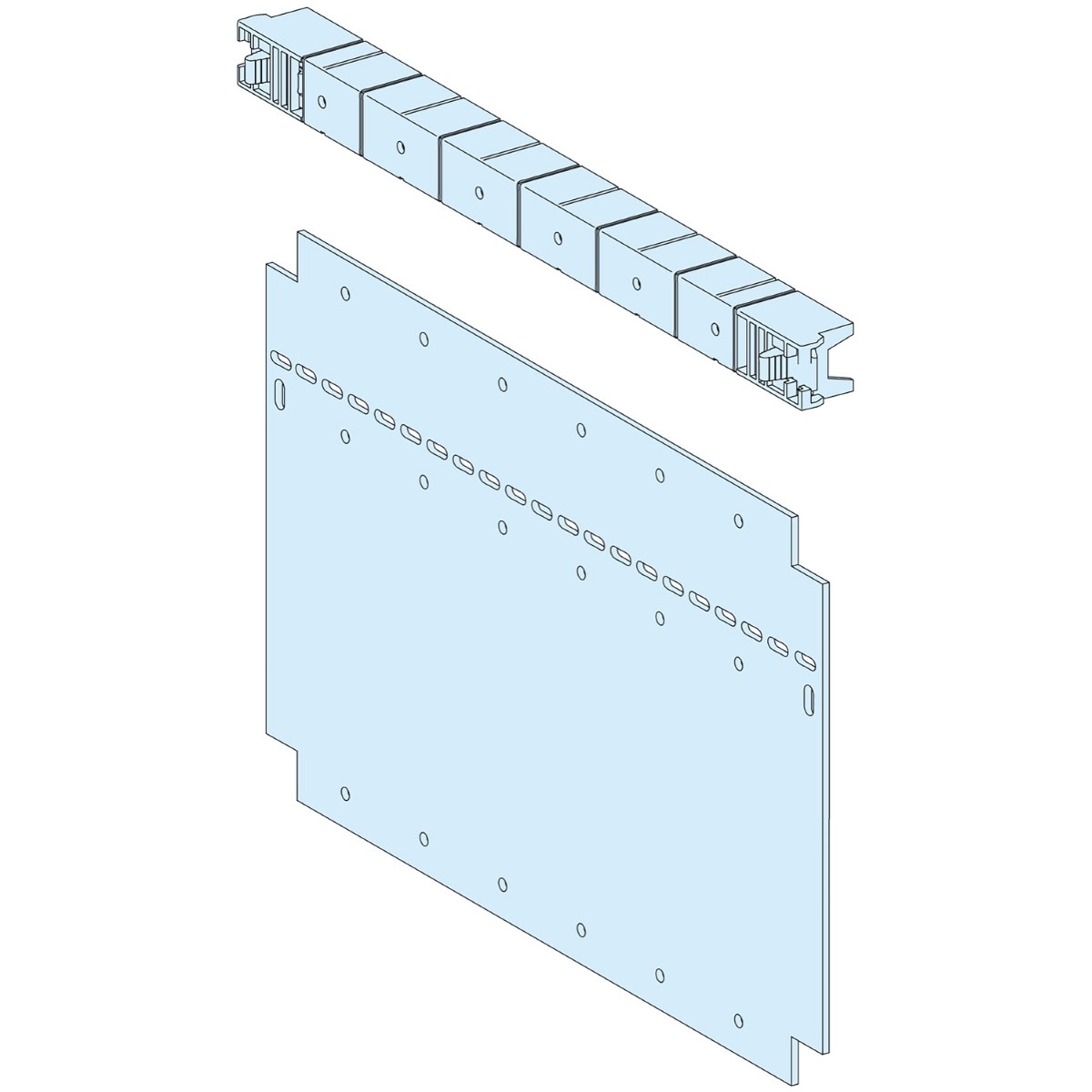 Gland plate, PrismaSeT P, H 200mm W 325mm, lateral or rear mounting in form 4 partitioning