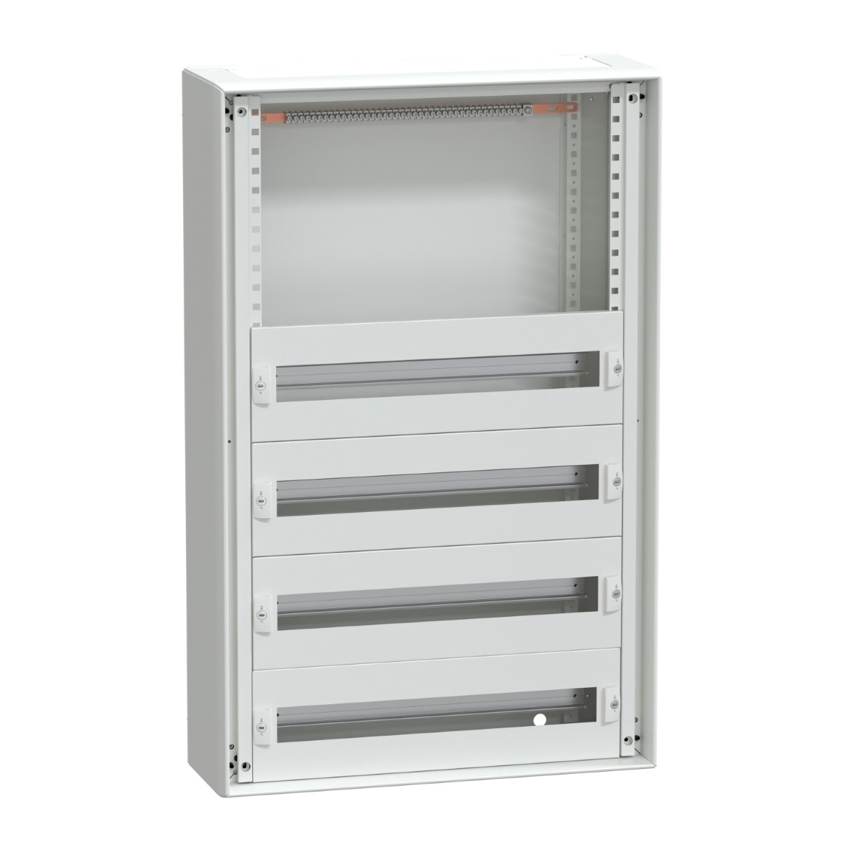 Enclosure, PrismaSeT G, for modular devices, wall mounted, W600mm, H930mm (4R + incomer), IP30, with front plates, Pack 250