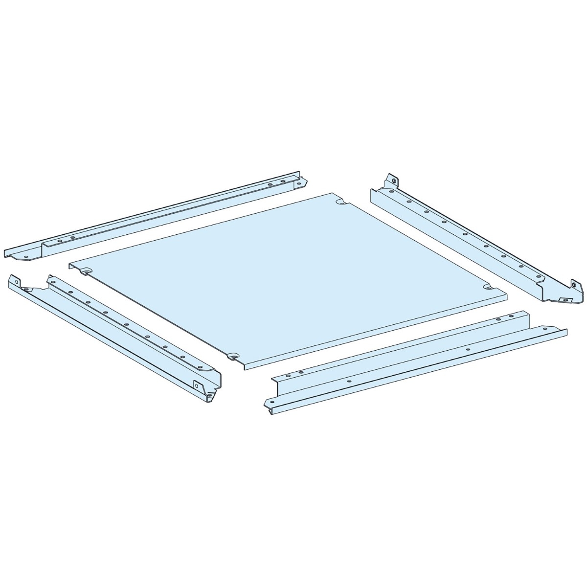 Gland plate, PrismaSeT P, Plain type, for enclosure W300mm, D400mm, IP55, white, RAL 9003