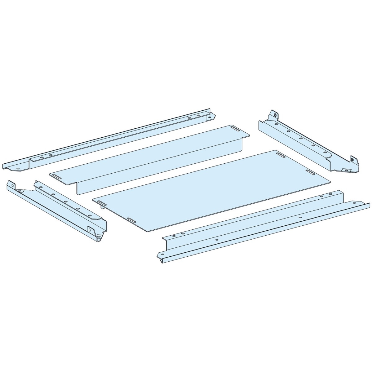 Gland plate, PrismaSeT P, Two-part gland plate, for enclosure W650mm, D400mm, IP31, white, RAL 9003