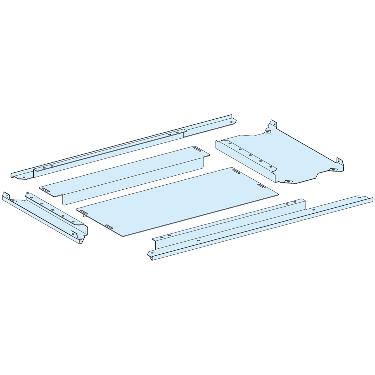 Gland plate, PrismaSeT P, Two-part gland plate, for enclosure W650+150mm, D400mm, IP31, white, RAL 9003