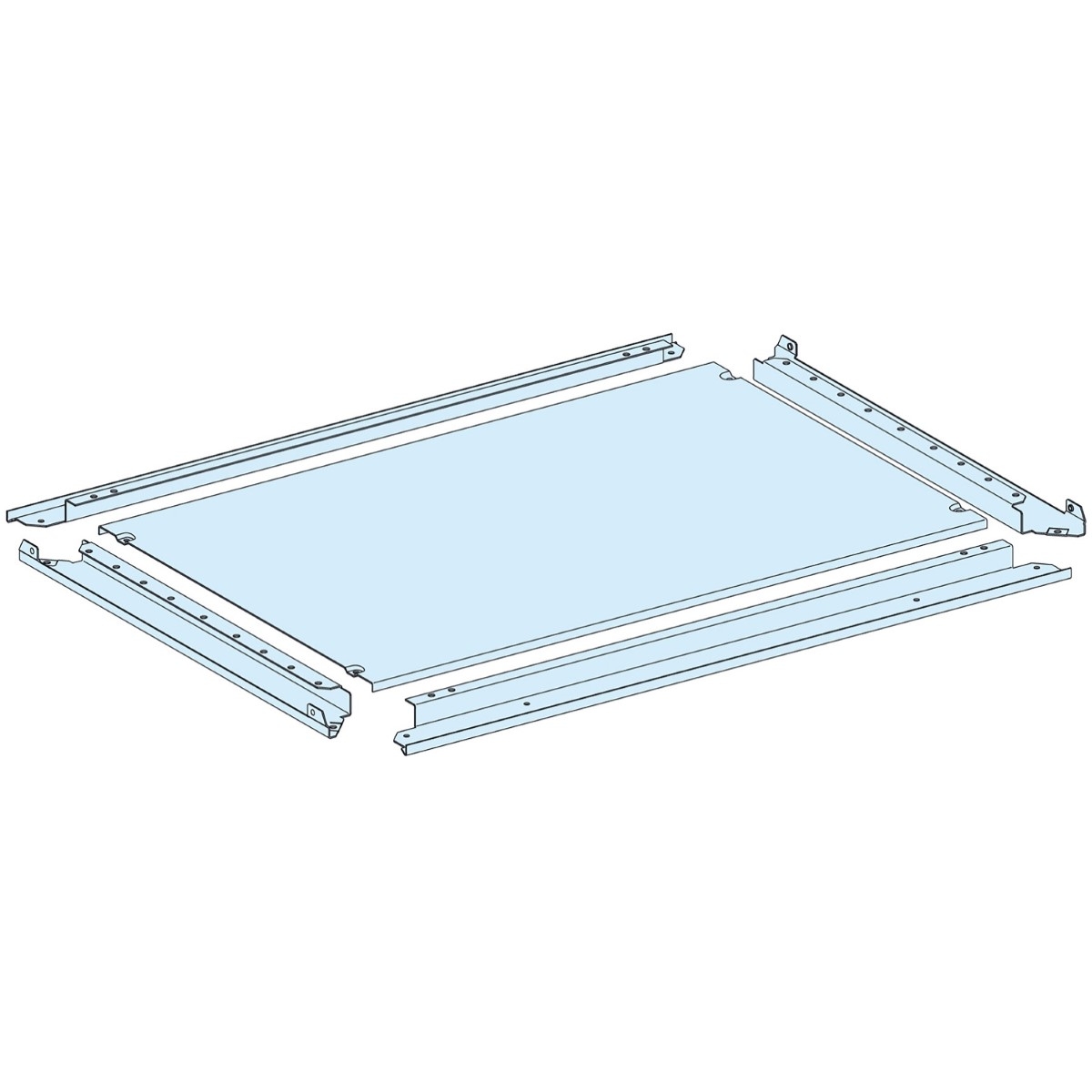 Gland plate, PrismaSeT P, Plain type, for enclosure W300mm, D600mm, IP55, white, RAL 9003