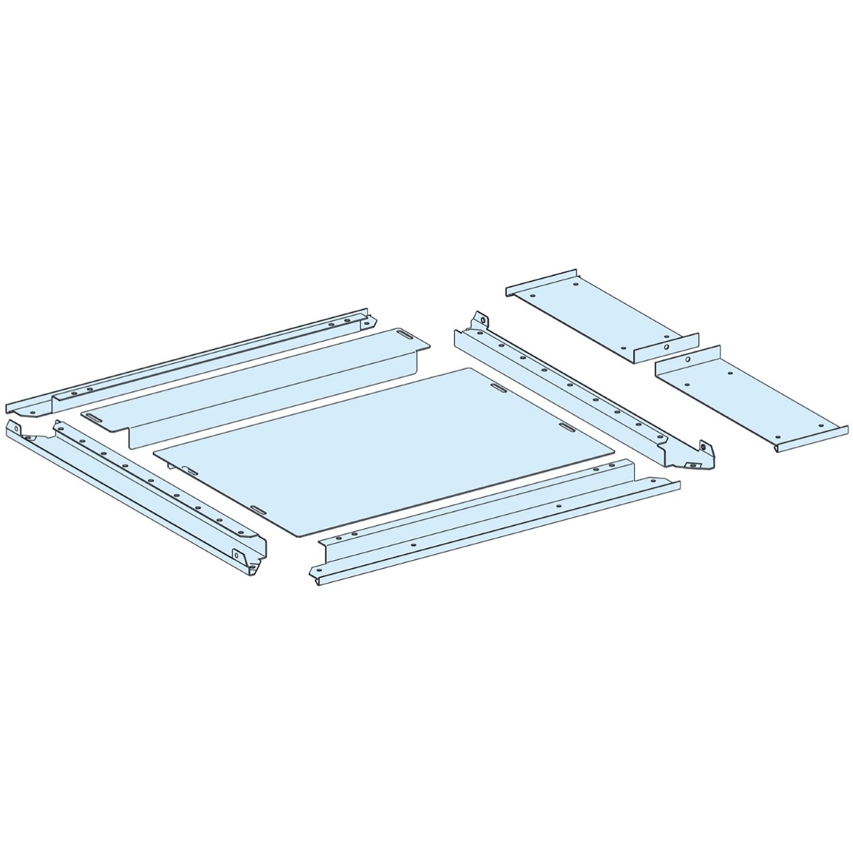 Gland plate, PrismaSeT P, two-part gland plate, for enclosure W650+150mm, D600mm, IP31, white, RAL 9003