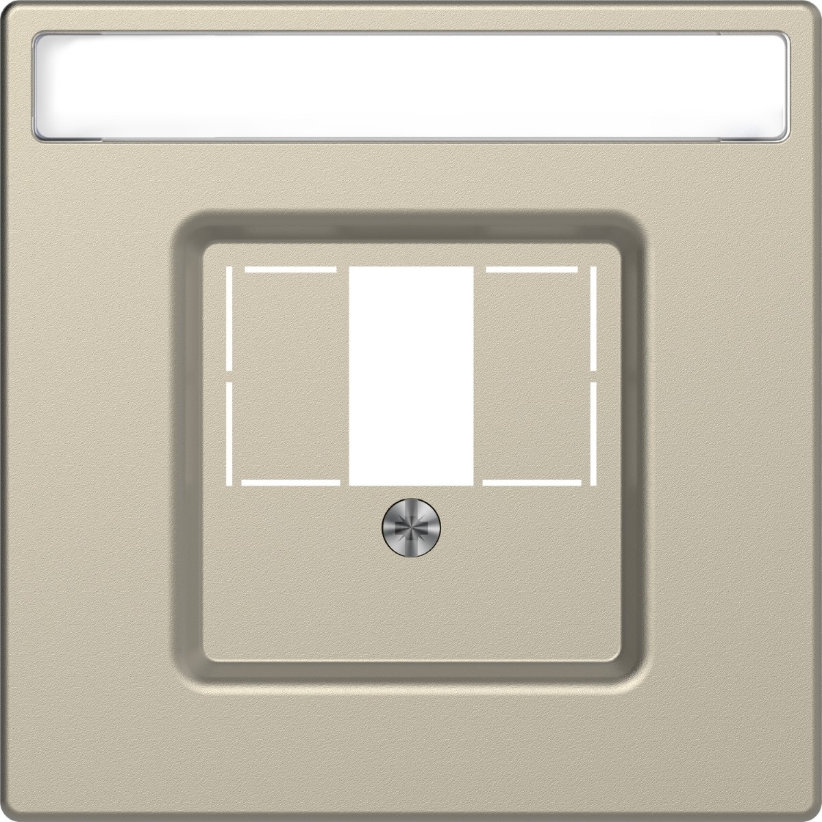 Central plate, Merten System M, with square opening and label field, sahara