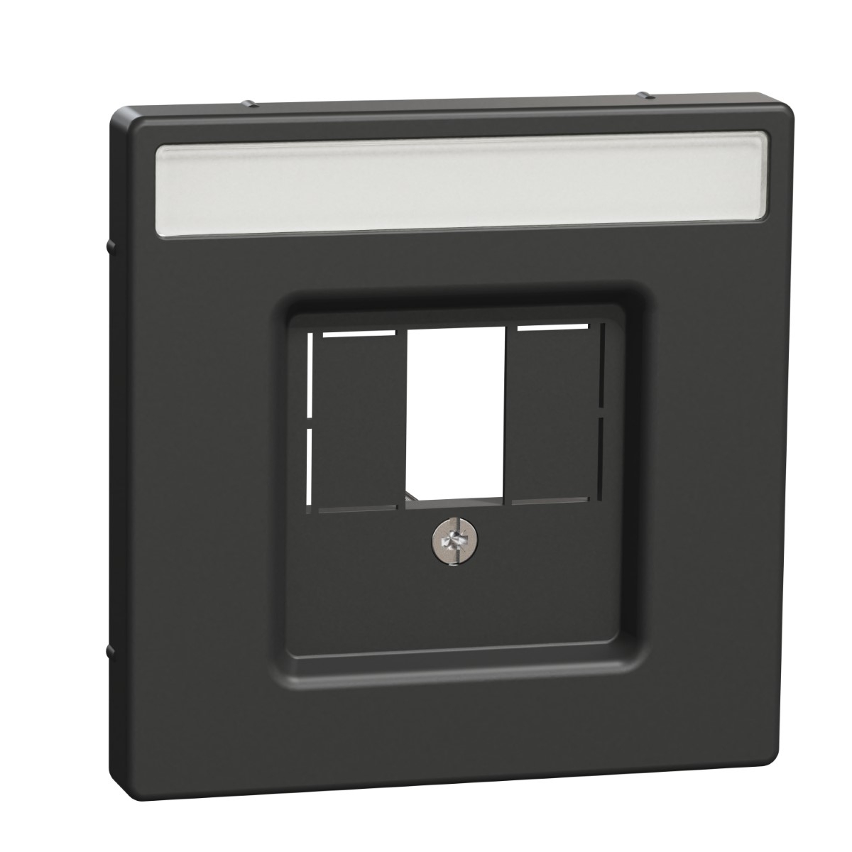 Cover plate, Merten System M, with square opening and label field, anthracite