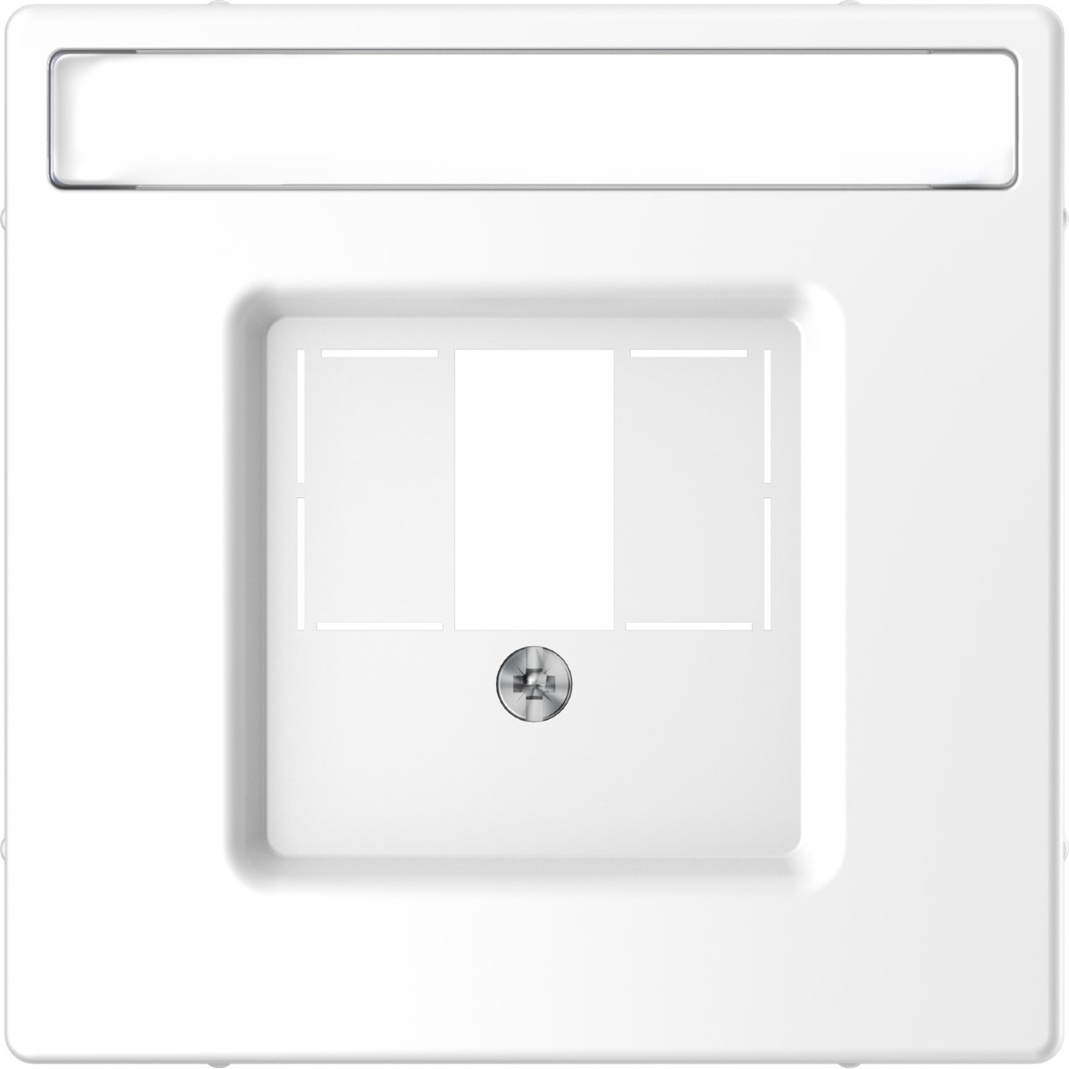 Cover plate, Merten System M, with square opening and label field, lotus white