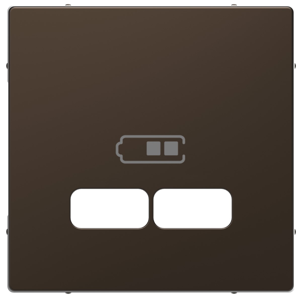 Cover plate, Merten System M, for 2 USB charger, mocca