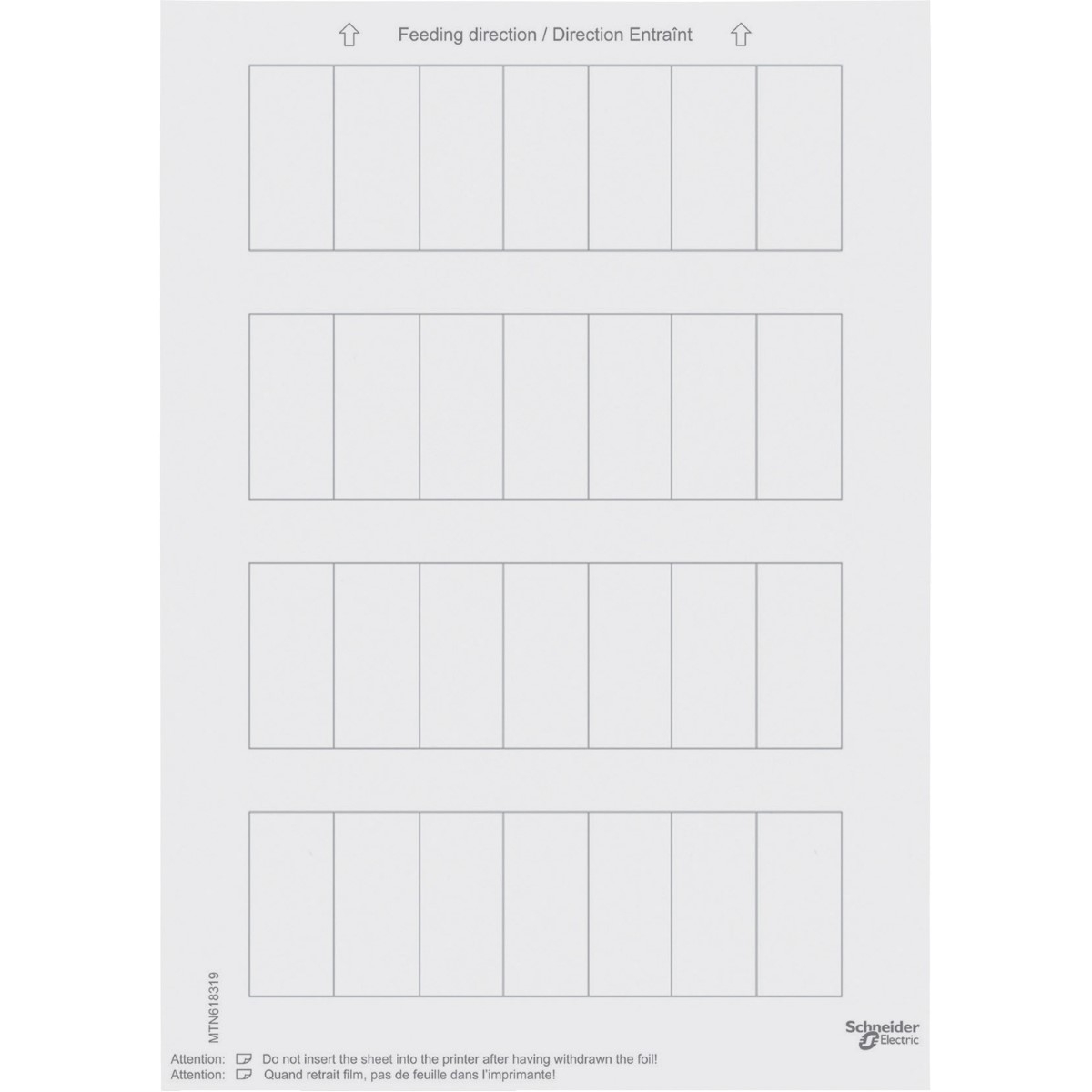 Labelling sheets for push-buttons, polar white, System M