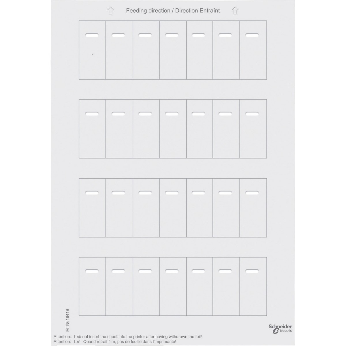 Labelling sheets f. multi-function pbutton w. IR receiver, polar white, System M