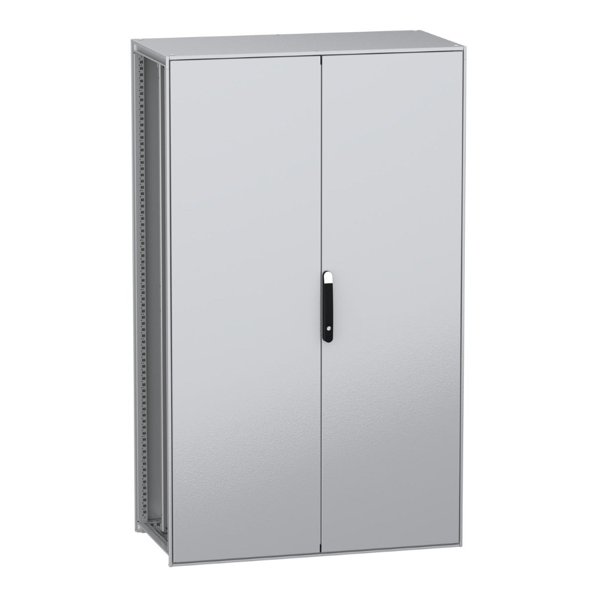 Floor standing modular electrical enclosure, PanelSeT SFN, decarbonized steel, plate, 2000x1200x600mm, 2 doors, IP55