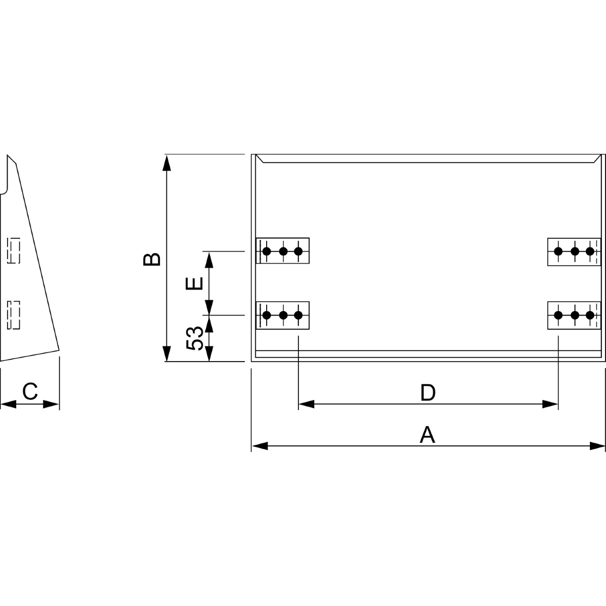 Stainless canopy 304L, Scotch Brite® finish. for WM enclosure W600xD250mm