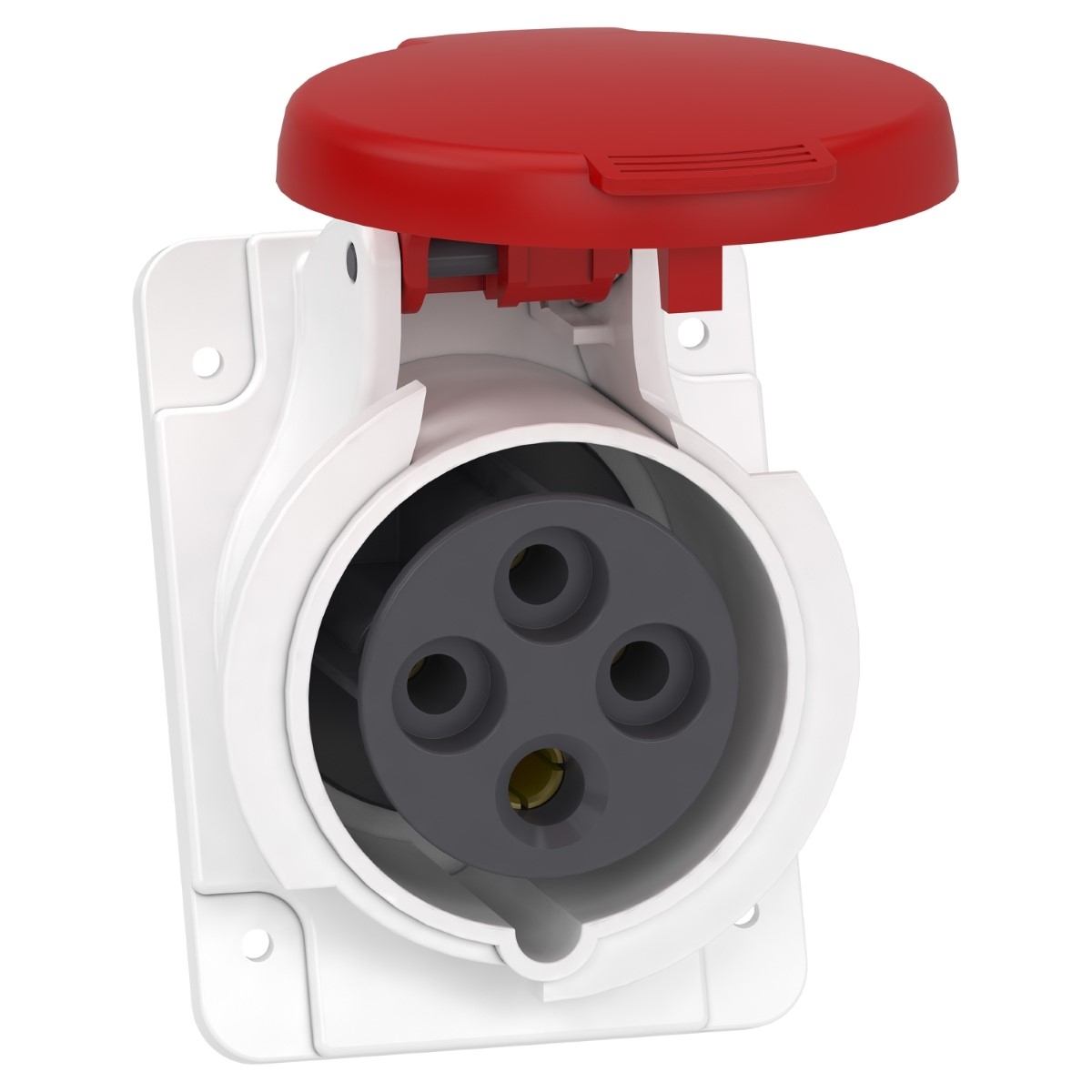 Socket, Mureva PK, panel-mounted, fast connection, 16A, 3P+E, 400V, IP44