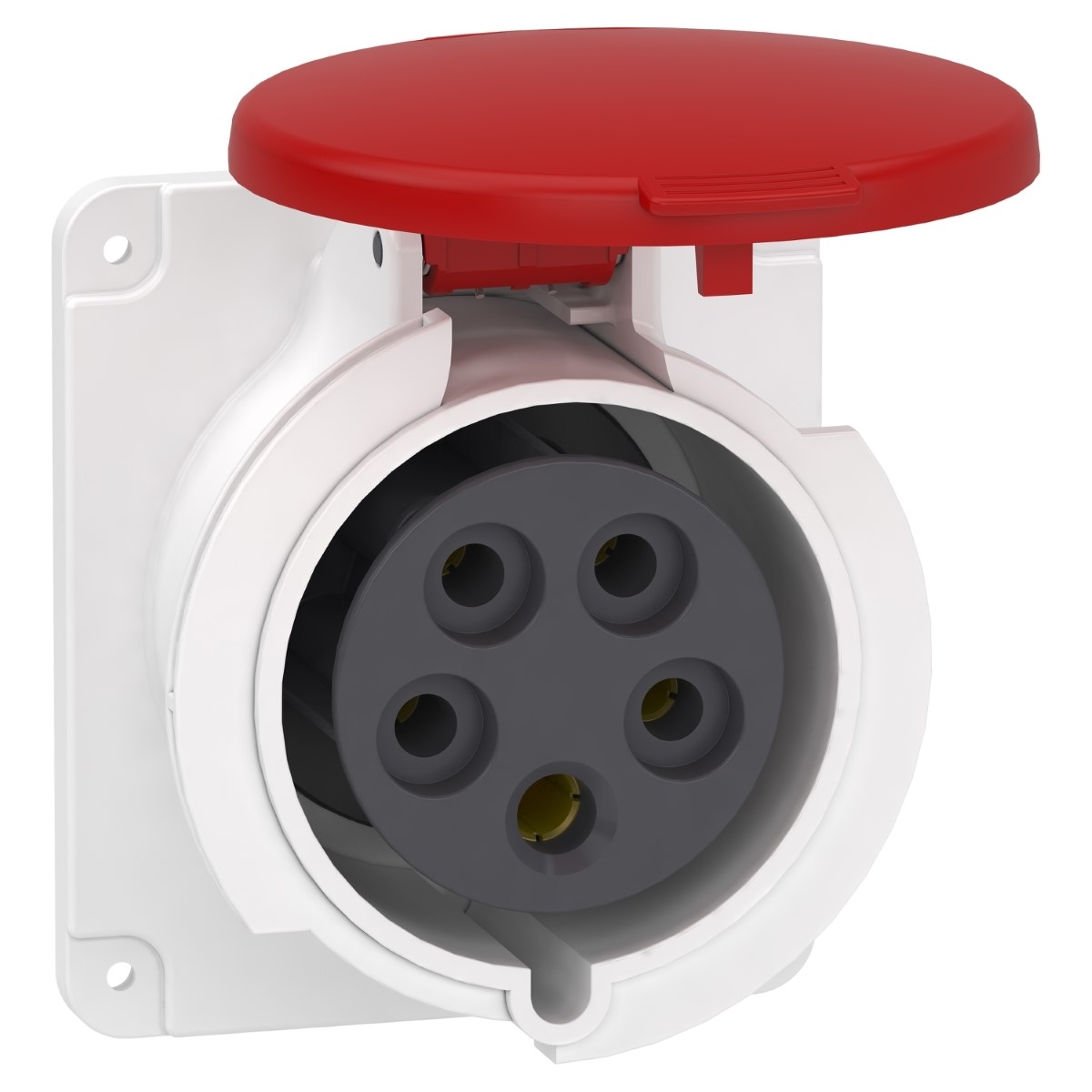 Socket, Mureva PK, panel-mounted, fast connection, 32A, 3P+N+E, 400V, IP44