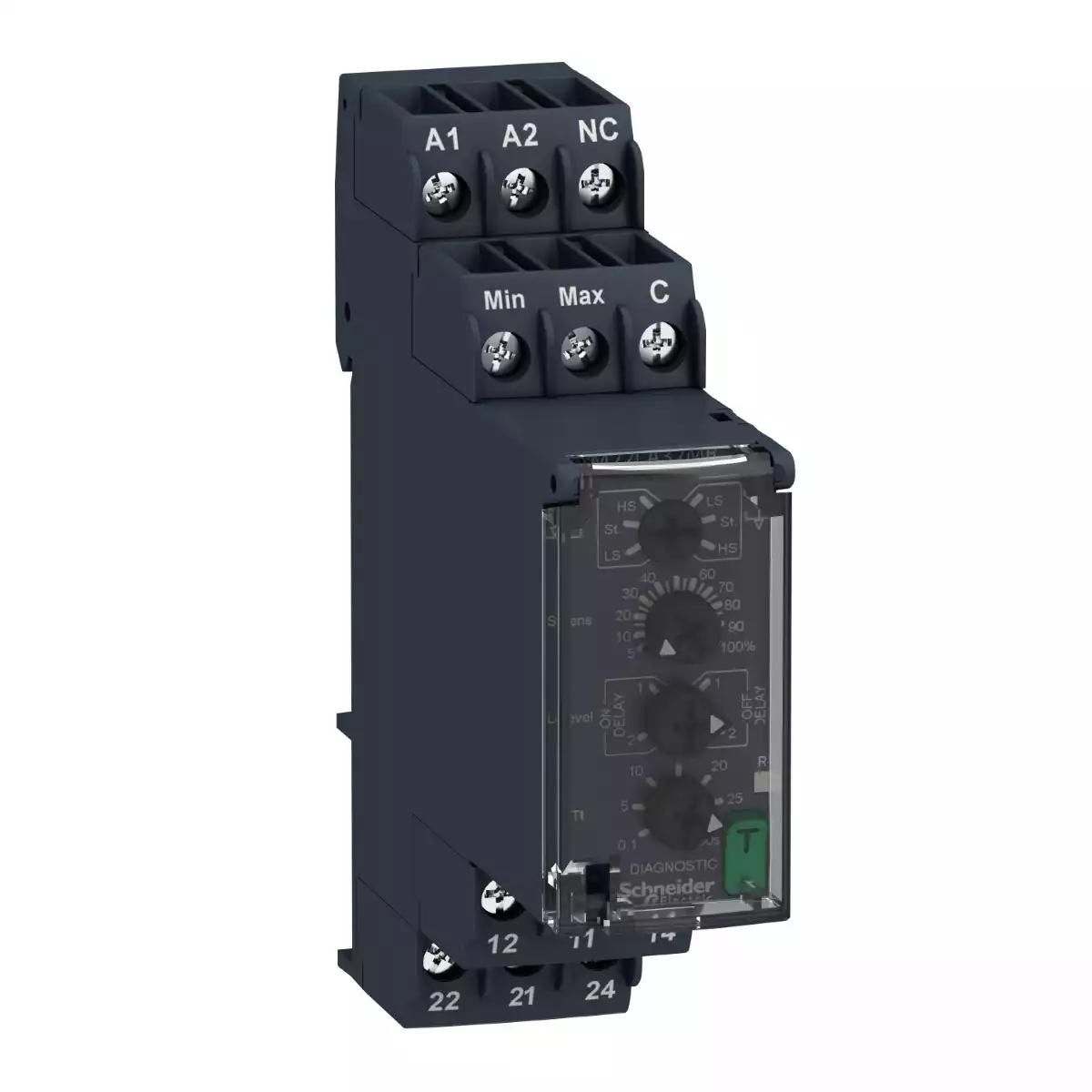 LEVEL CONTROL RELAY RM22-LG - RANGE 0,25