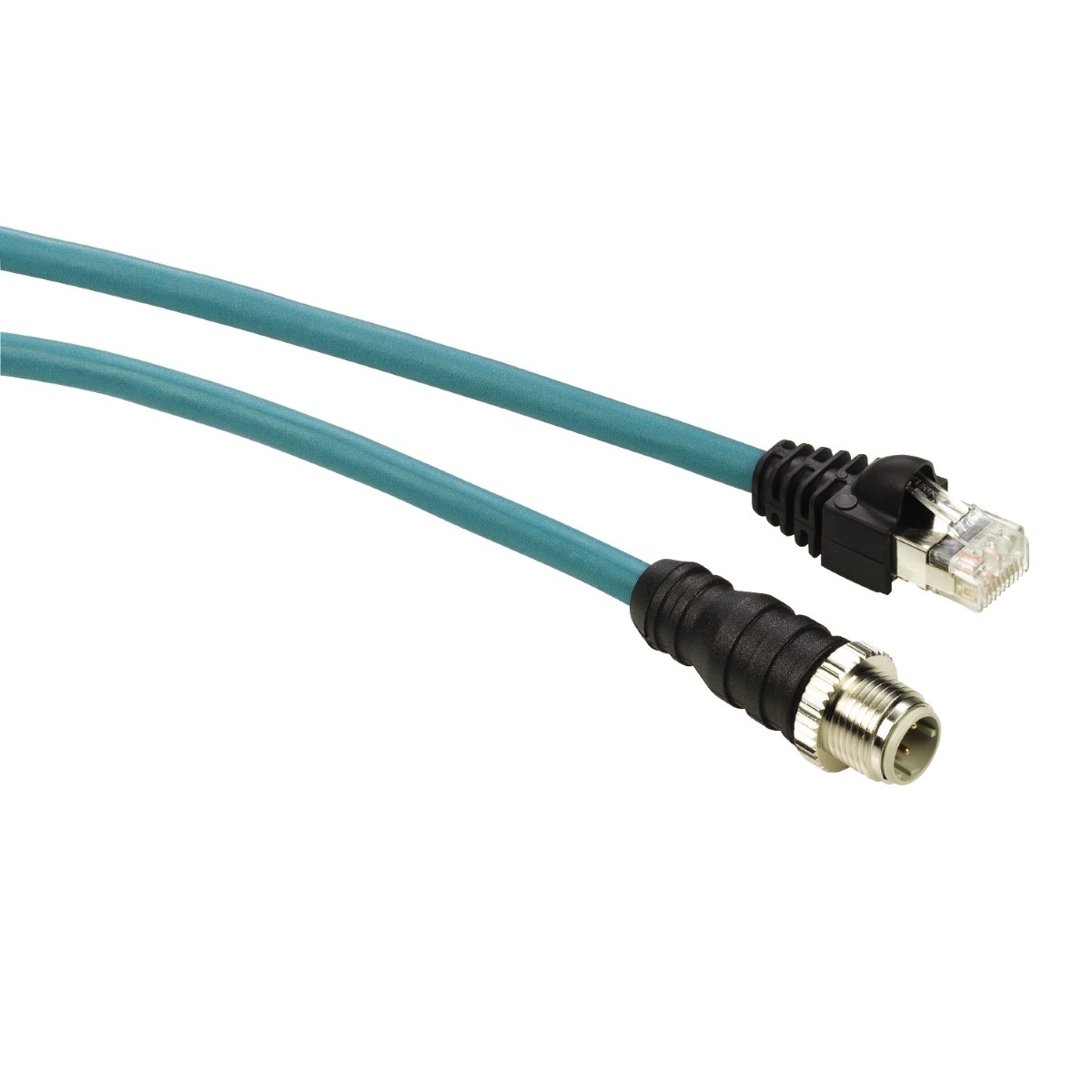 cable, Modicon Networking, Ethernet cable, one end in M12 connector, one end in RJ45 connector, IP67, 1m