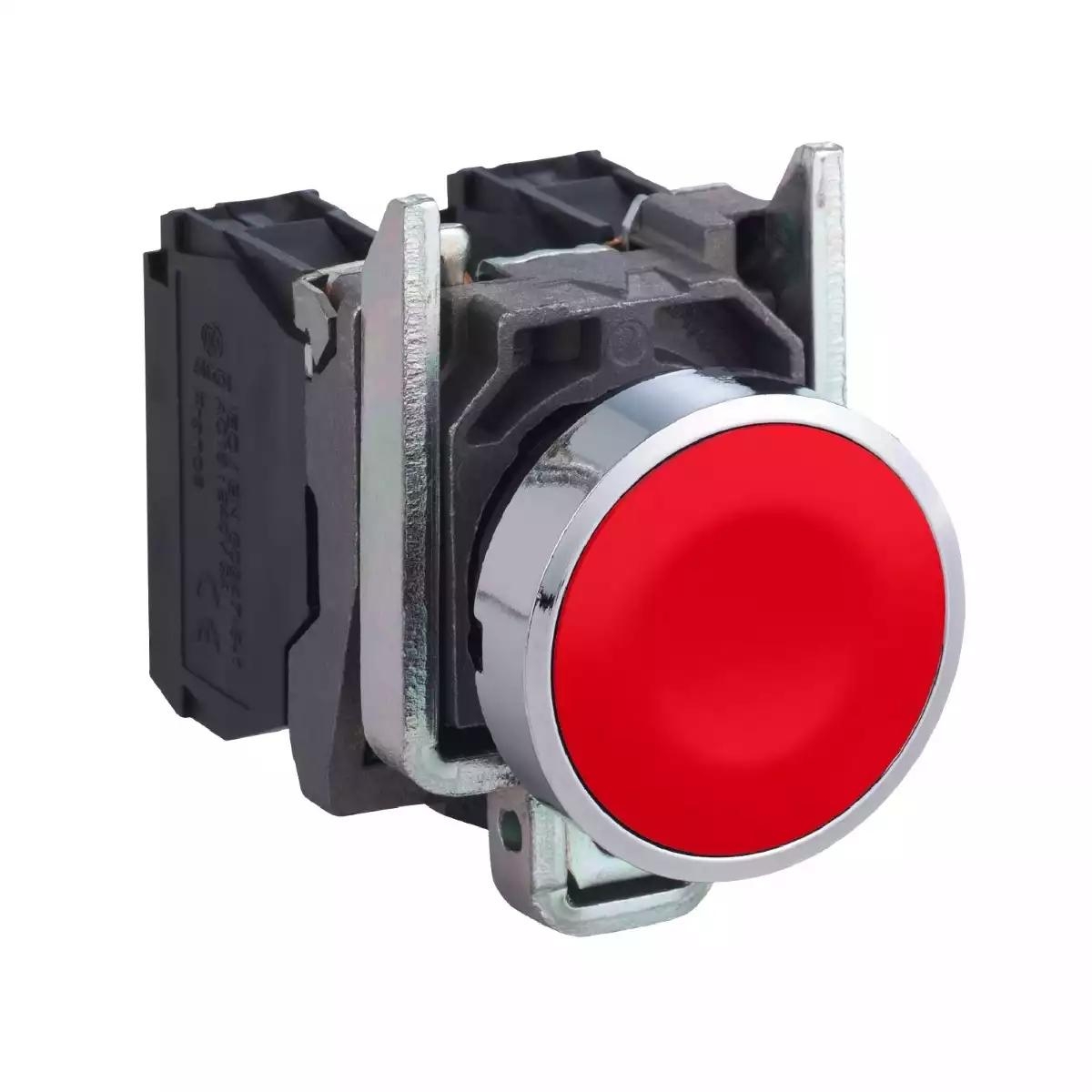 PUSHBUTTON, RED, 1NO 1NC CONTACT